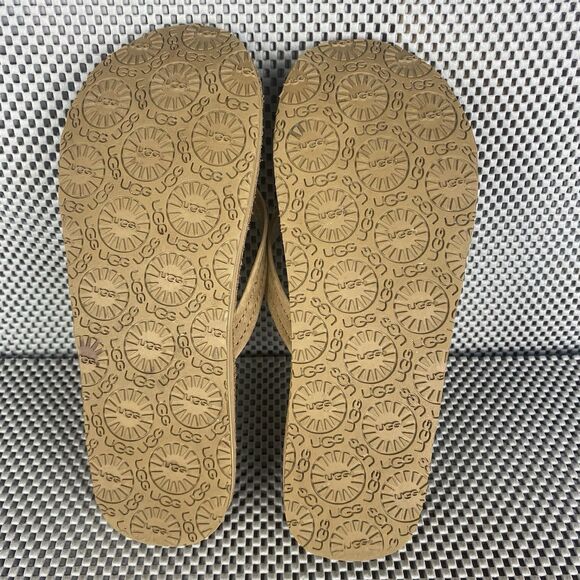 UGG Flip Flop Sandals Womens Size 8 Brown Leather Slide Thong Sandals - Picture 11 of 11